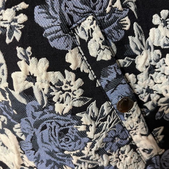 Floral Bomber Jacket in Blue and White - Picture 5 of 9